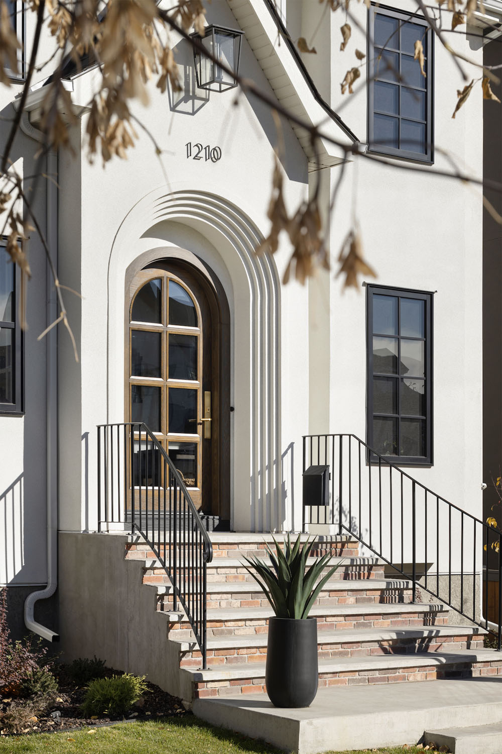 Elegant Wooden Arch Front Door