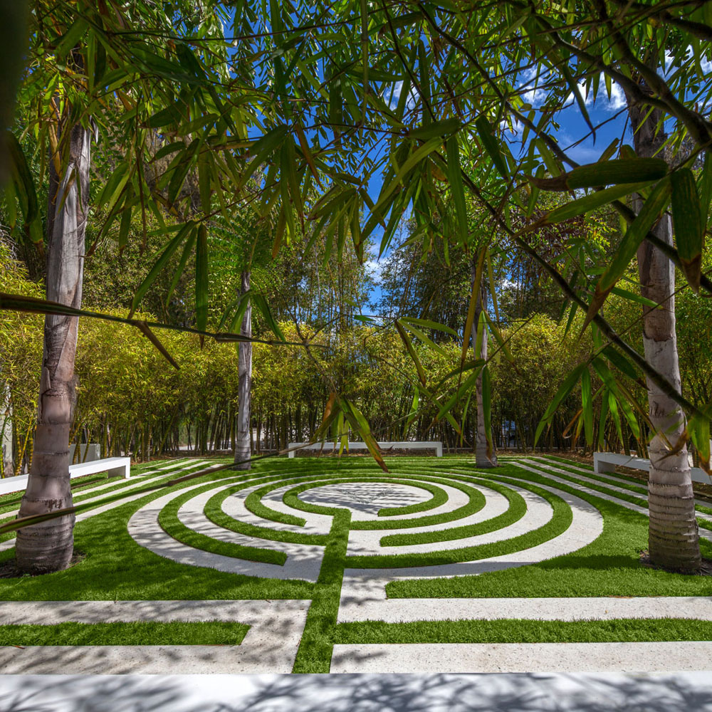 Zen Living in a Tranquil Labyrinth Garden