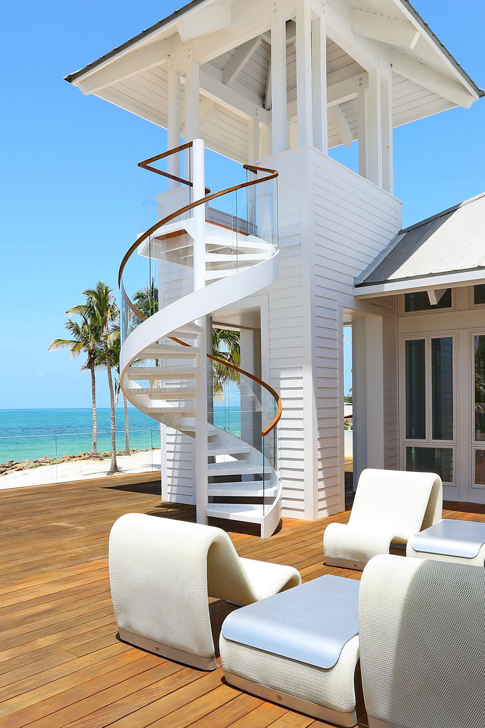 Beachside Lookout Tower with Spiral Staircase