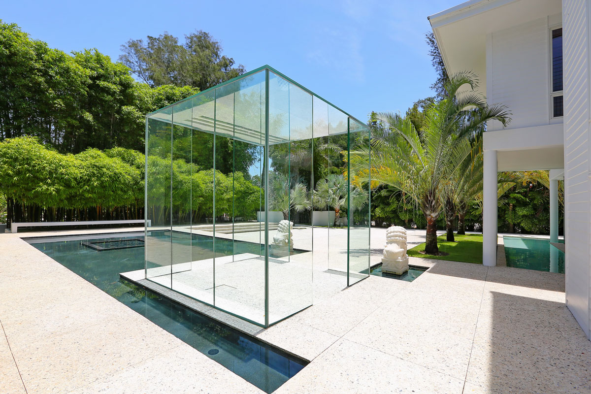 Modern Home Glass Cube with Zen Vibe - Siesta Key, Florida