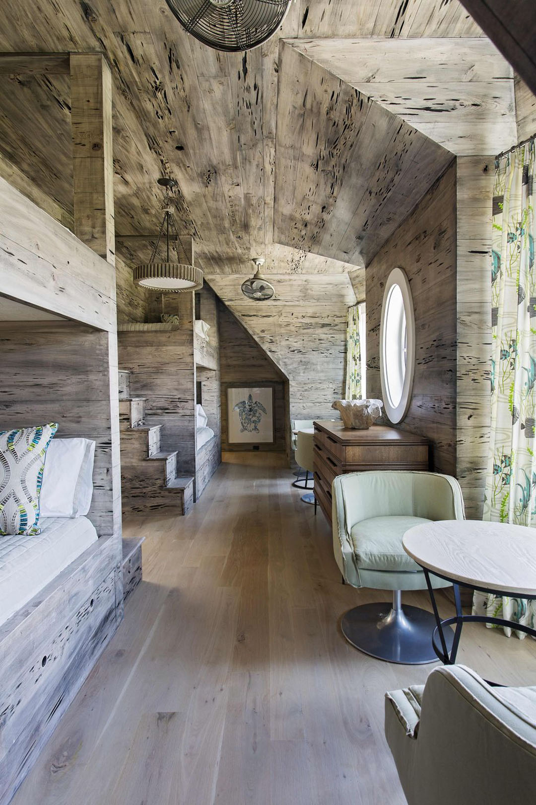Oceanfront Country Home - Isle of Palms, South Carolina Pecky Cypress Wood Bunk Beds