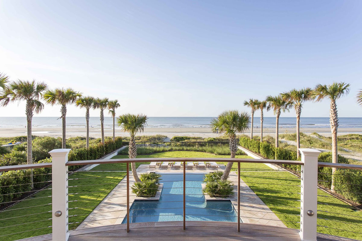 Palm Tree-Lined Rustic Contemporary Oceanfront Home - Isle of Palms, South Carolina