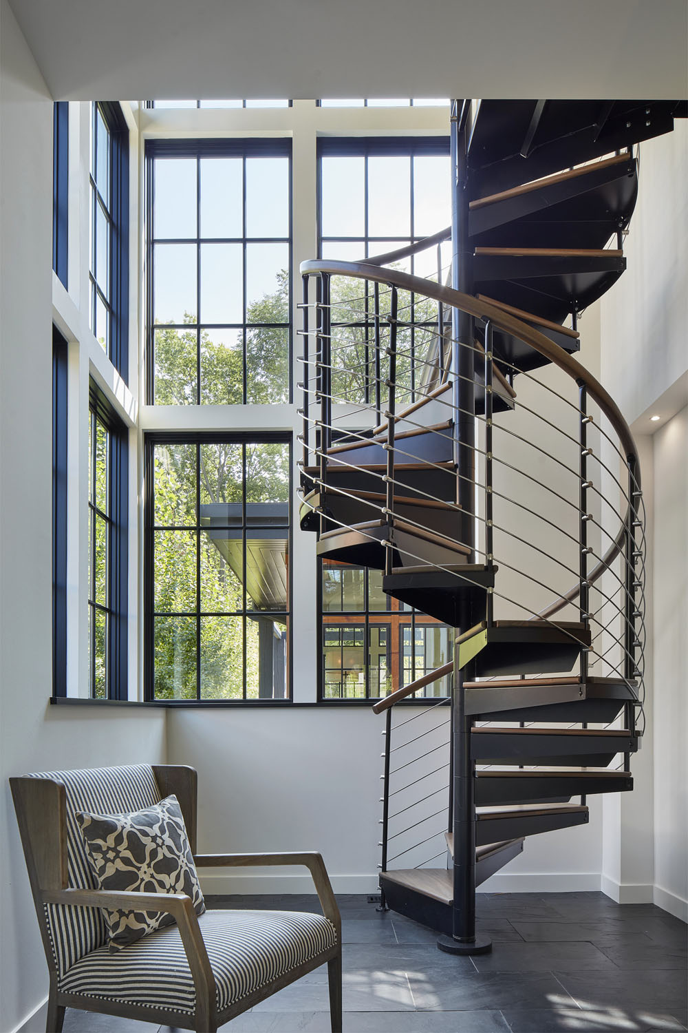 Luxury Mediterranean Style House - Saint Paul, Minnesota Modern Wood and Metal Spiral Staircase