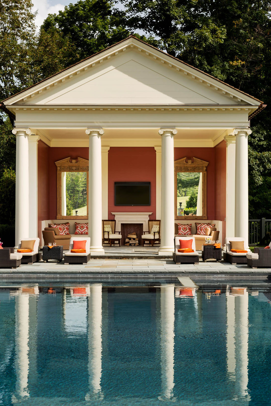 Neoclassical Dream House - Millbrook, New York Greek Revival Temple-Like Columned Pool House
