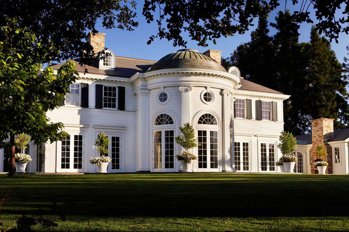 Classical Home Features Oval Garden Room with a Domed Roof