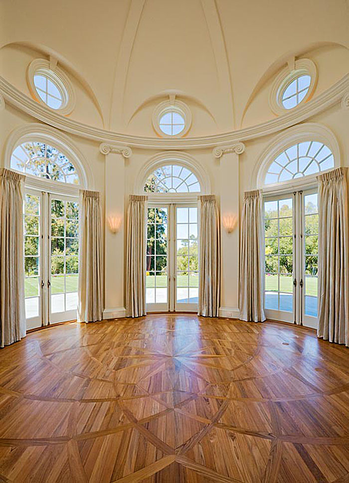 Classical Home Features Oval Garden Room with a Domed Roof
