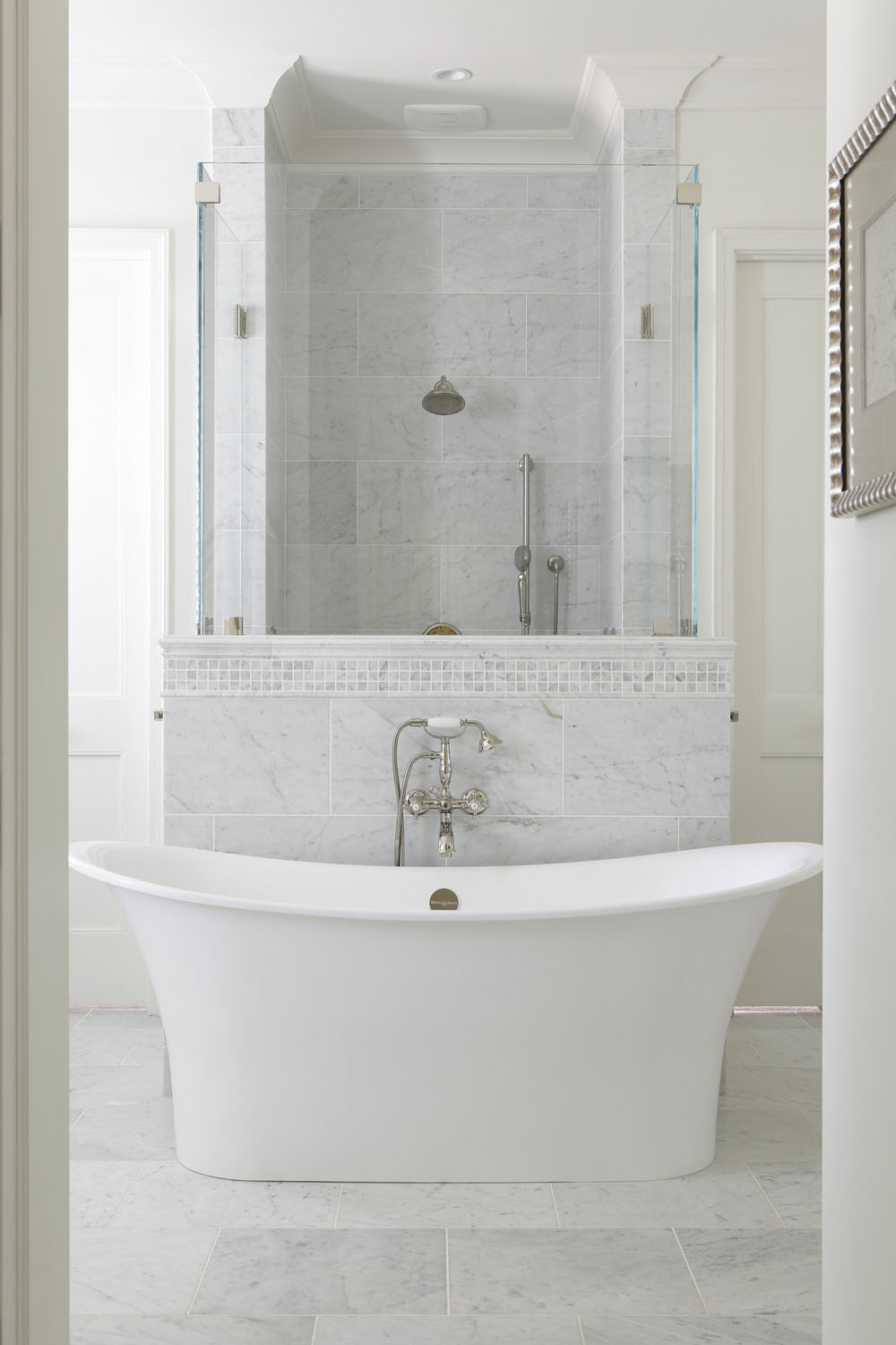 Cozy Cottage Style Home - Nashville, Tennessee Contemporary Bathroom with White Bathtub