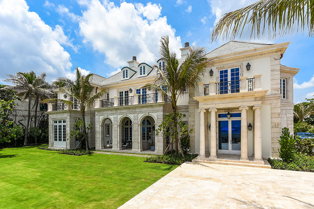 Palm Beach Oceanfront Mansion with French Chateau Elegance