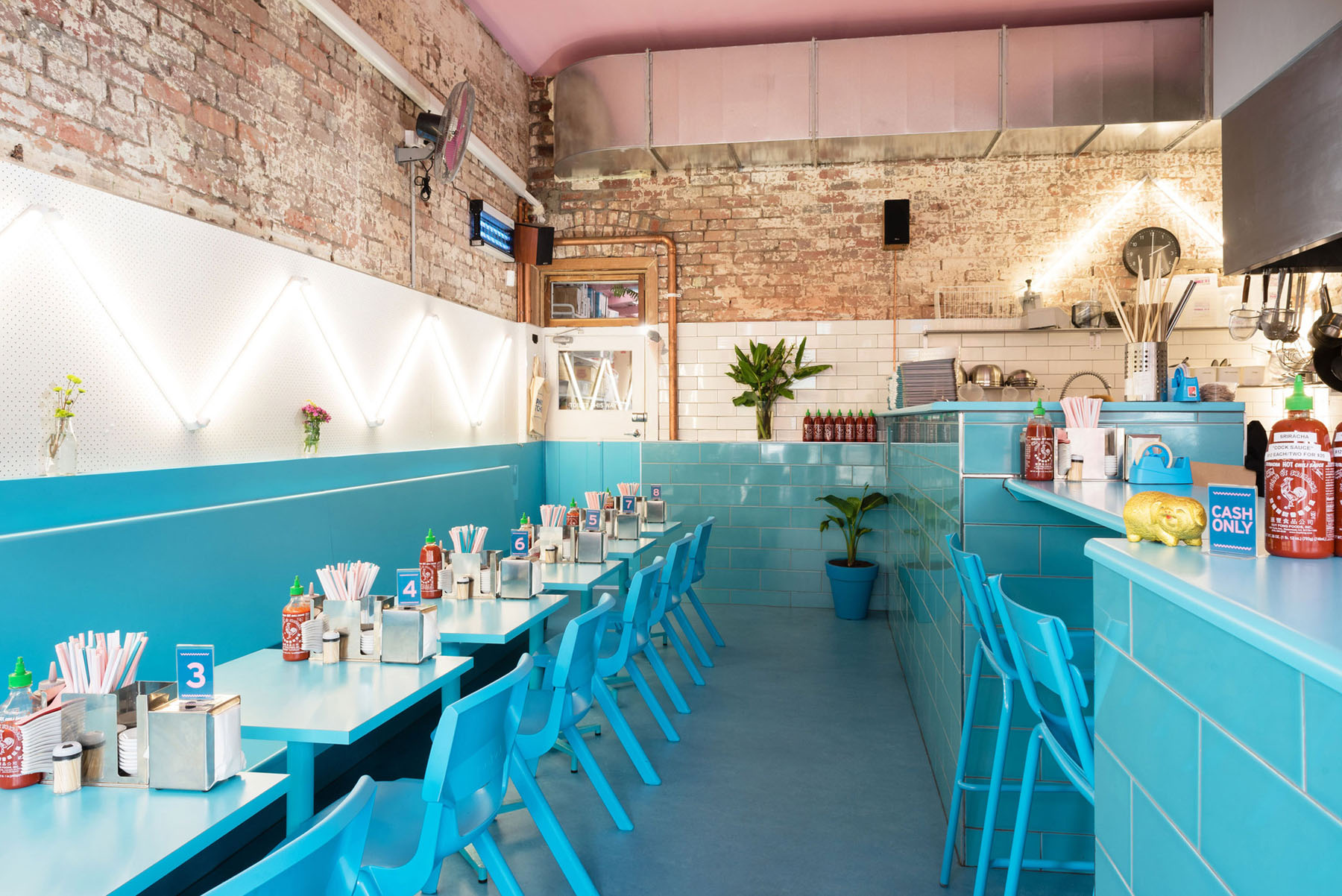 Phamily-Kitchen_1 Contemporary Turquoise Blue Interior Decor