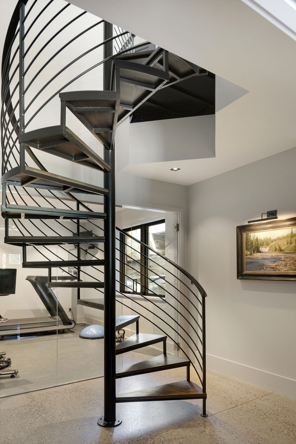 Modern Country Home Interior - Afton, Minnesota Metal Spiral Staircase