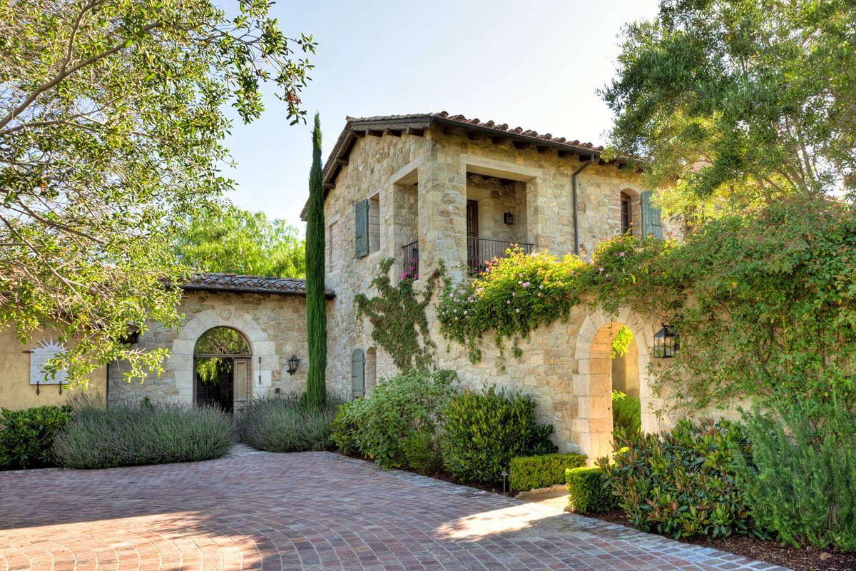 Rustic Mediterranean Style Stone Villa - Orange County, California Rustic Stone House Wine Cellar