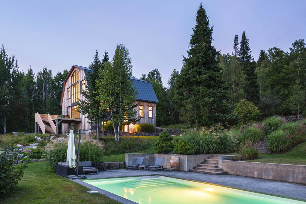 Country Barn House in the Eastern Townships in Quebec, Canada Country Home with Swimming Pool