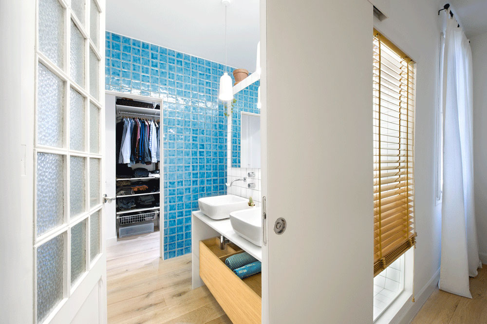 Sant-Joan-Flat_18 Bathroom with Turquoise Wall Tiles