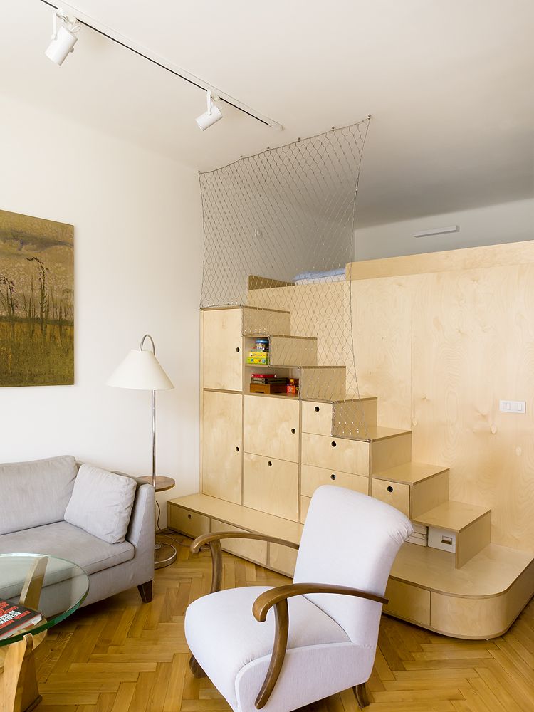 Secret-Room-Apartment_3 Sleeping Loft with Storage Under the Stairs