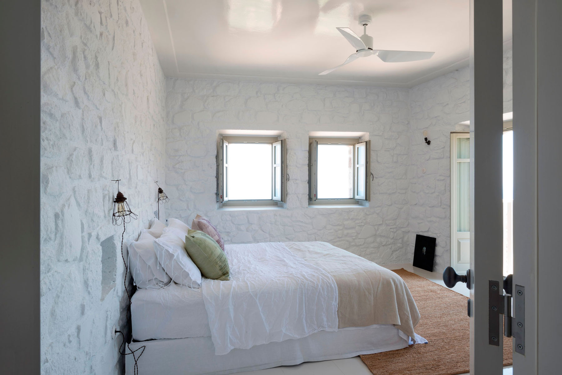 Sterna-Nisyros-Residence_15 Greek Stone Villa Bedroom