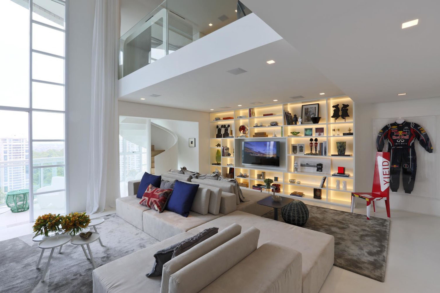 Modern Duplex Apartment with Double-Height Ceilings