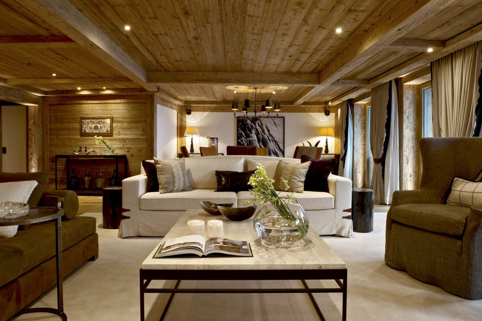 The-Alpina-Gstaad_6 Rustic Alpine Style Wood Ceilings
