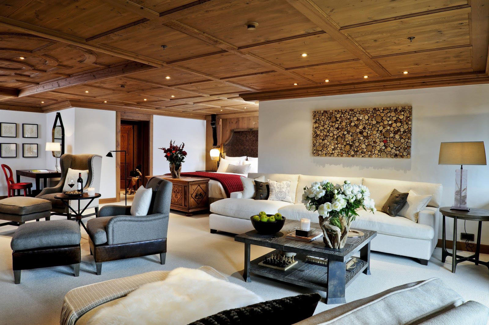 The-Alpina-Gstaad_7 Wood Panel Ceilings