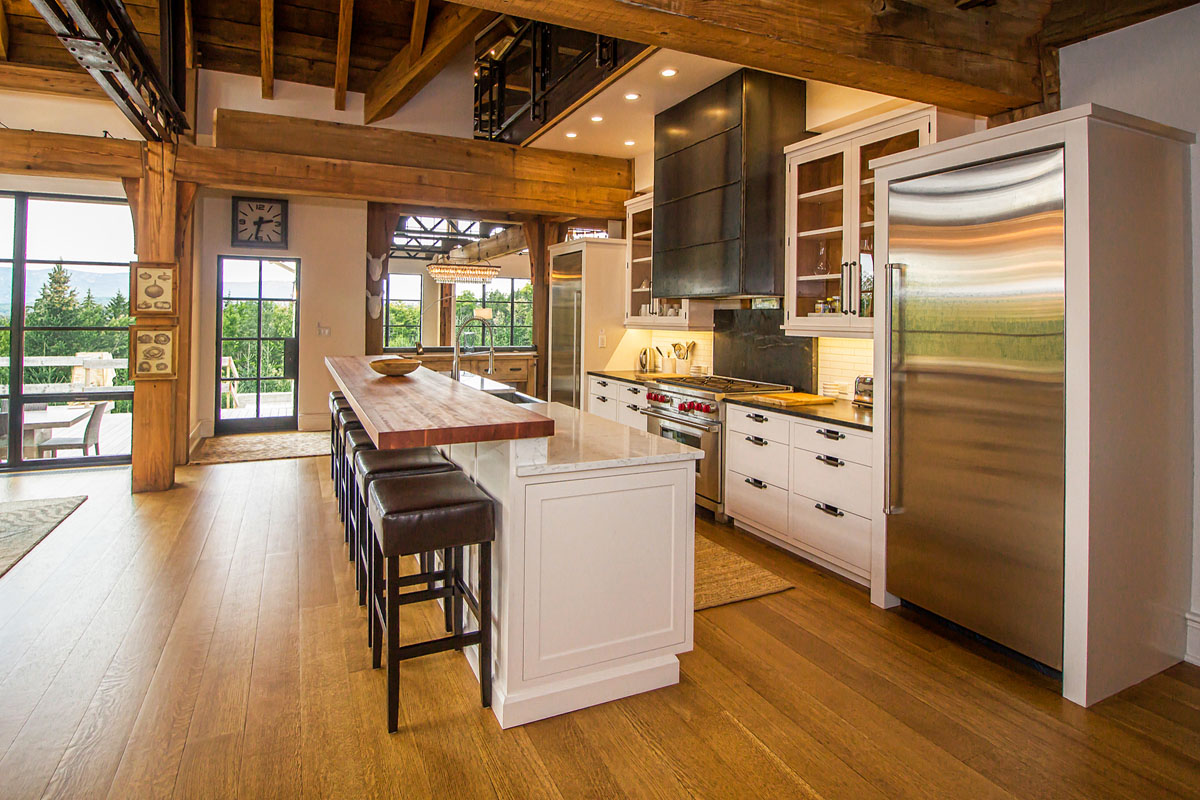 Shingles and Steel Custom Home - Stratton, Vermont Rustic Modern Country Kitchen