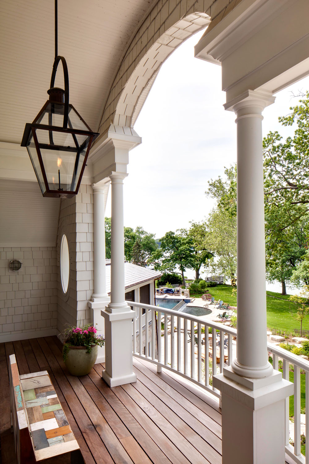 Elegant Country House Porch with Lake View - Lake Geneva, Wisconsin