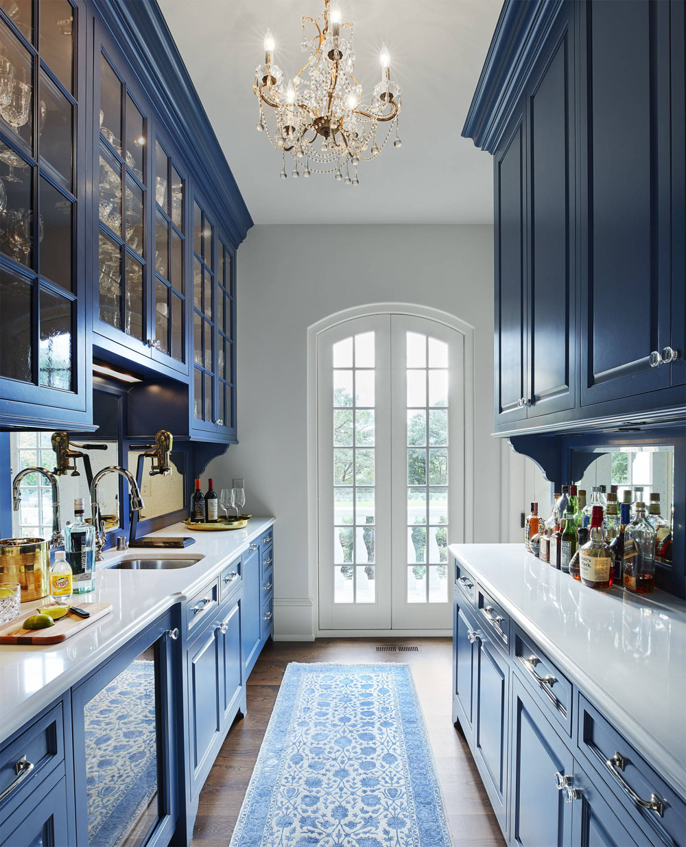 Tastefully Designed Interior Decor - Saint Paul, Minnesota Kitchen Pantry with Blue Cabinets
