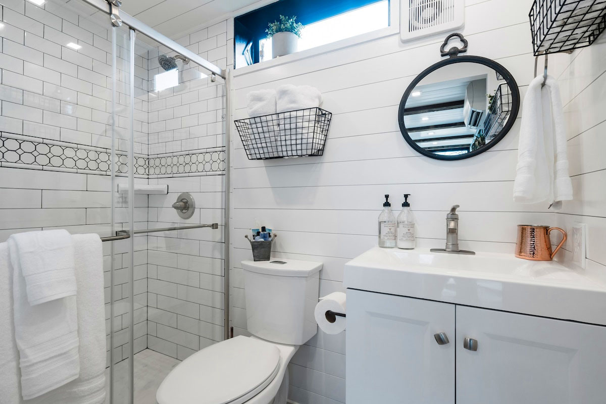 Two-Storey Shipping Container Tiny Vacation Home Tiny House Bathroom