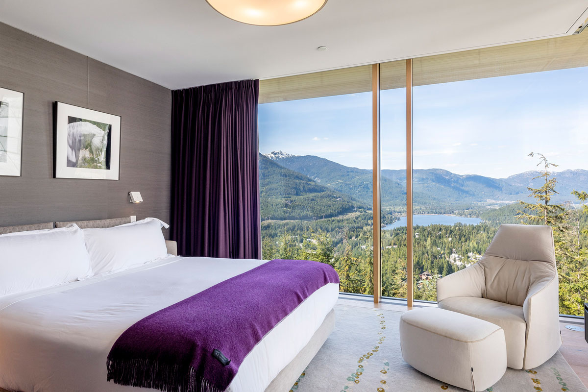 Modern Mountain Getaway with Valley and Lake Views - Whistler, British Columbia, Canada Luxury Bedroom with Lake View