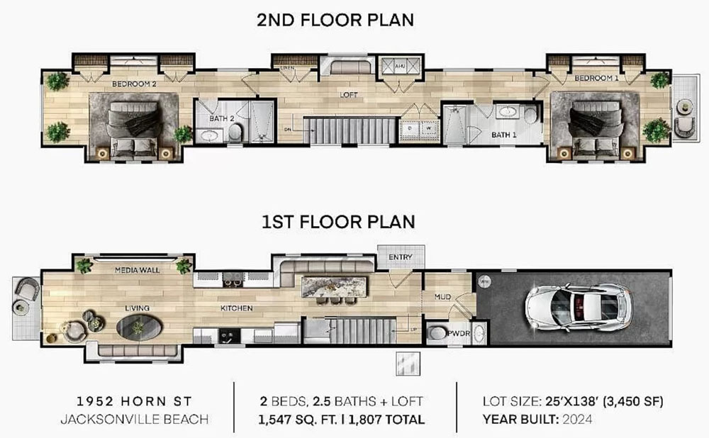 Unique Small Home on a Narrow Lot - Jacksonville Beach, Florida