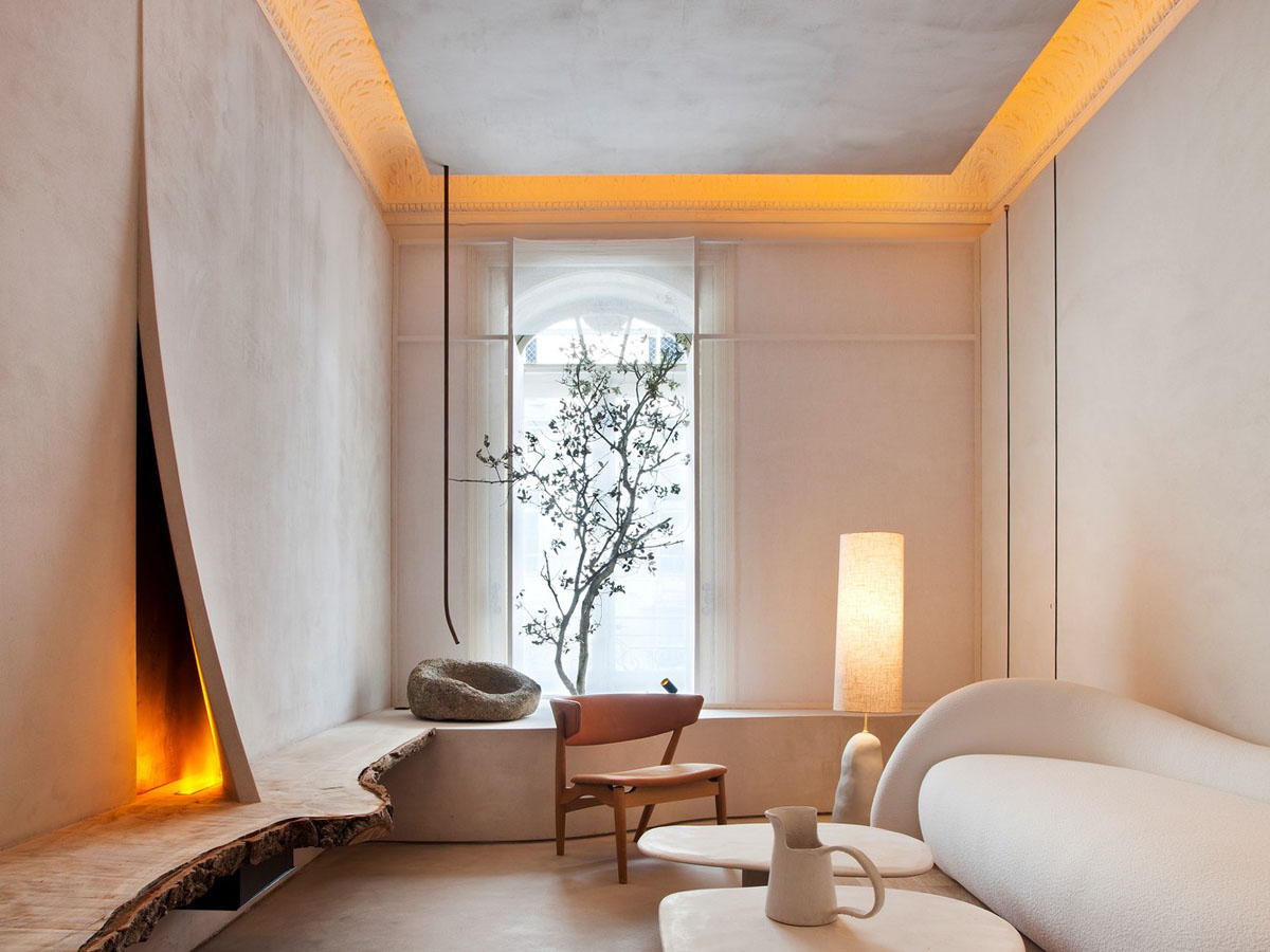 Harmonious Fireplace Design Inspired by Traditional Japanese Aesthetics
