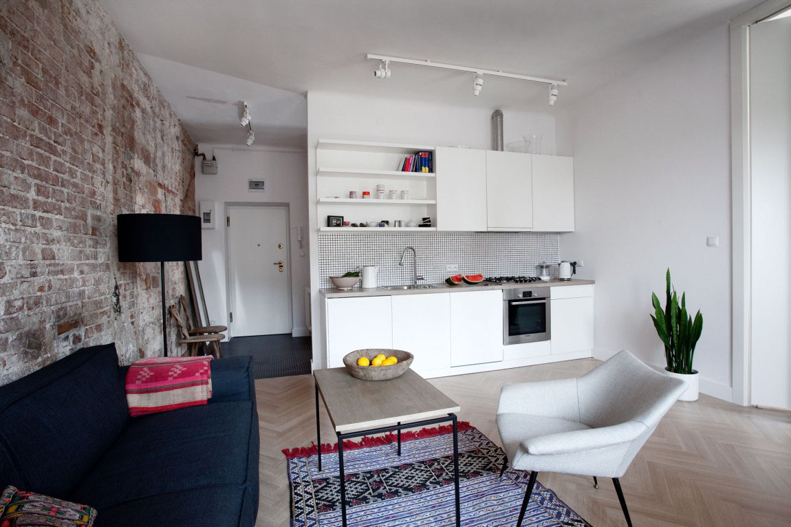 Warsaw-Small-Apartment_4 Apartment with Small Modern Kitchen